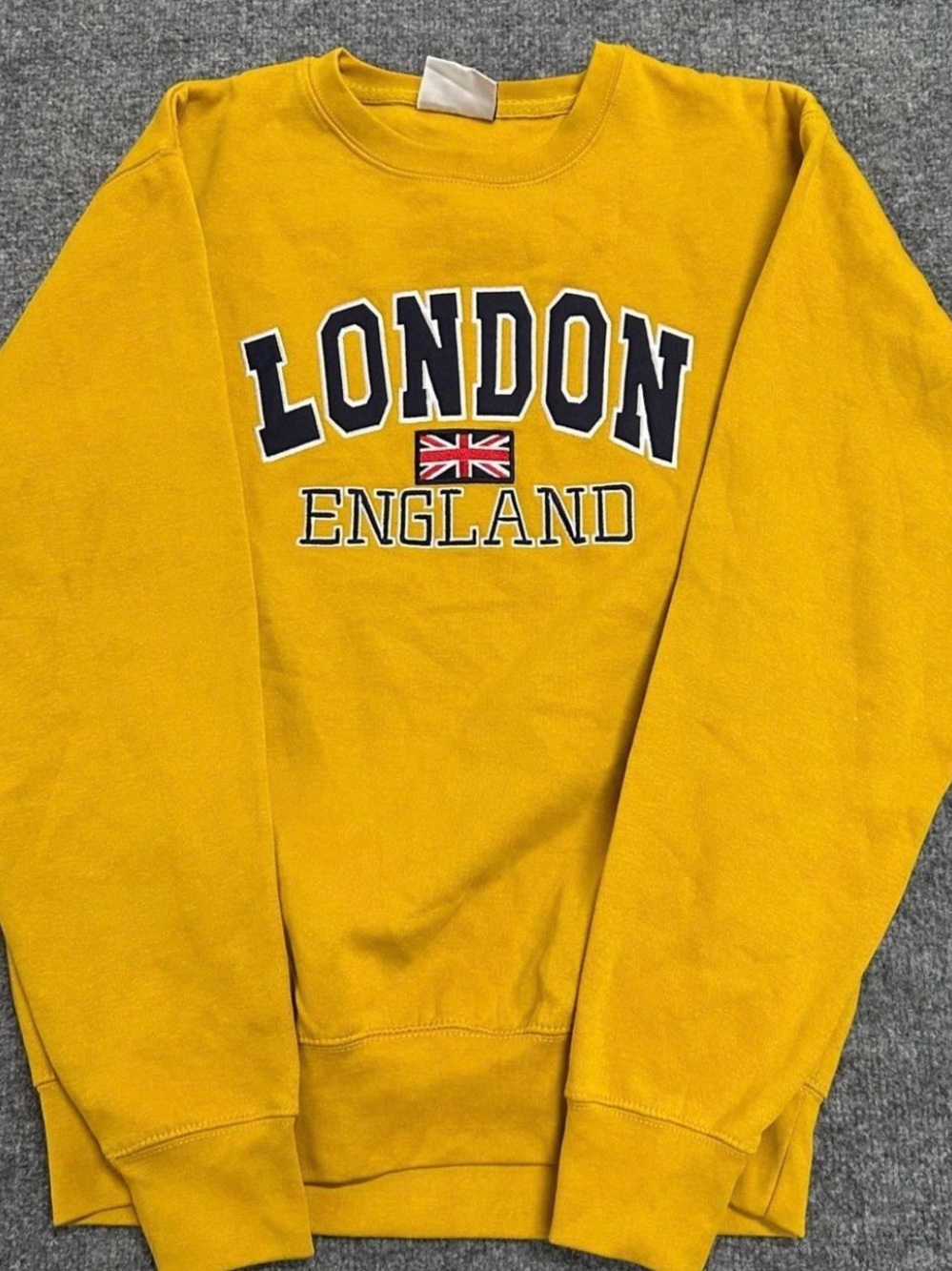 Mustard Yellow 'London England' Crewneck Sweatshirt